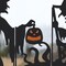 Set of 4 34.5"H Set of 5 Halloween Metal Silhouette Witches with Cauldron Yard Stake(Two function)